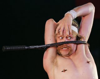 man squeeze thru racket